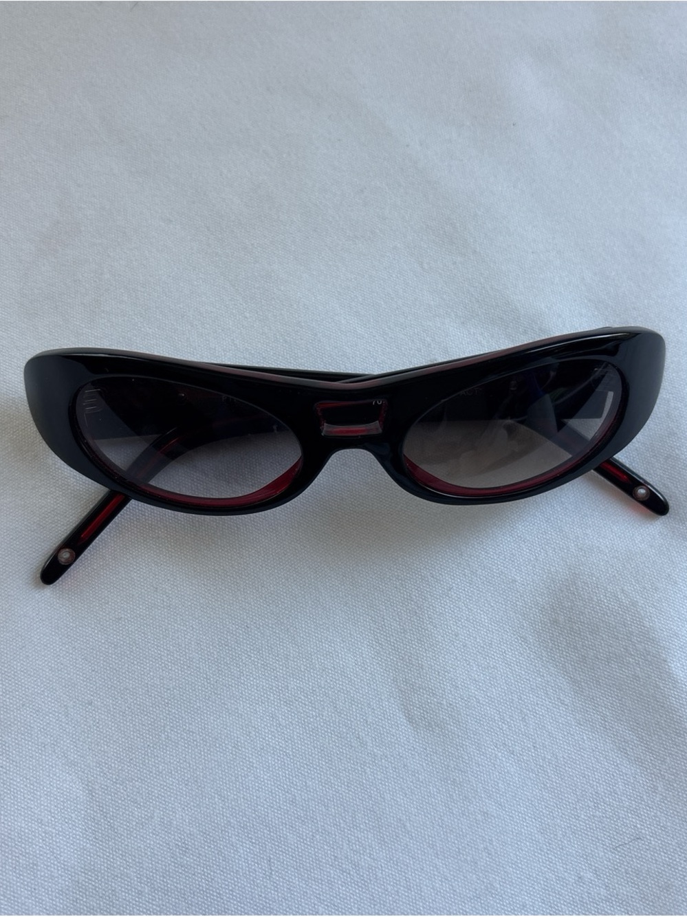 Pilgrim Black Sunglasses with Red Trim - Cat-Eye Style